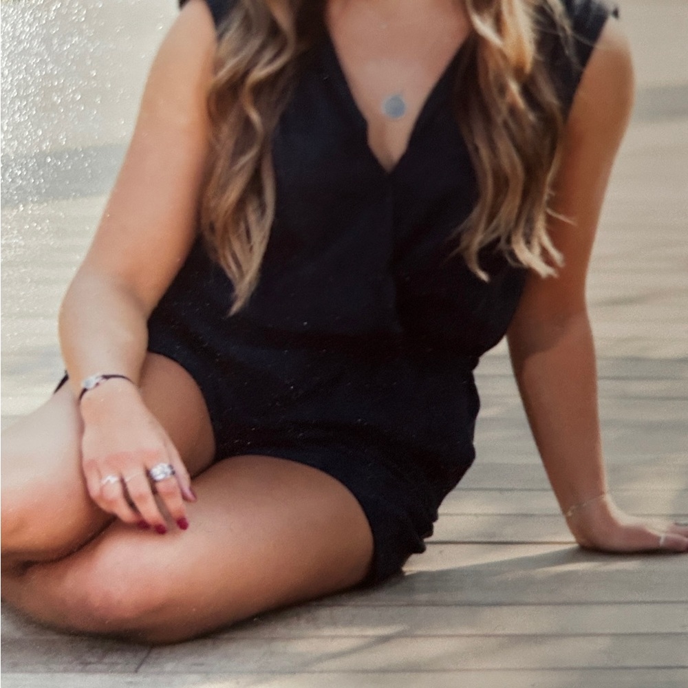 Loft Navy Sleeveless Romper XS